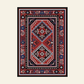 Authentic handmade kilim carpet with traditional patterns and earthy tones