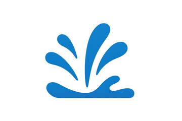 Obraz premium Blue water splash icon representing freshness, cleanliness, purification, hydration, and fluid dynamics on transparent background