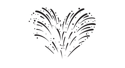Fototapeta premium Elegant heart formed by fireworks bursts, a celebratory abstract graphic design.