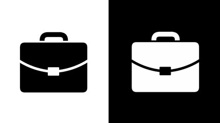 Briefcase Icon – Professional Business Symbol in Black and White