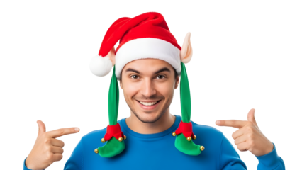 Christmas Elf Man Portrait Holiday Cheer Celebration Festive Costume Funny