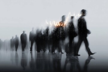 Business People Walking with Financial Data