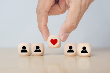Increasing customer loyalty concept. Developing strategies to create relationships with customers and build trust. By understanding customer needs and providing values