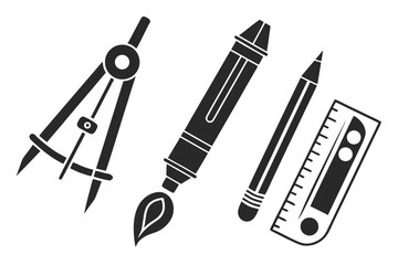 86--creative-art-tools-6-icon-set--black-icons-on-
