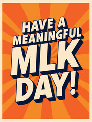 Bold Retro-Inspired Martin Luther King Jr. Day Poster with Energetic Sunburst Background