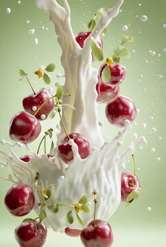 Kirschen mit Milch- oder Joghurt-Splash als Frischekonzept
