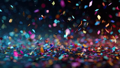 Colorful confetti raining down, creating a festive atmosphere
