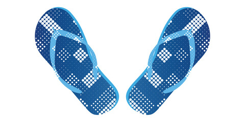 Navy flip-flops with white polka dots