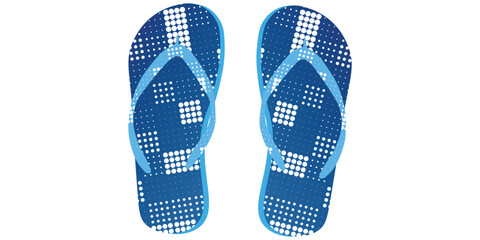 Navy flip-flops with white polka dots