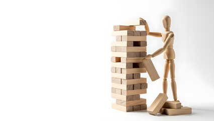 積み木を重ねてシステムを構築するデッサン人形