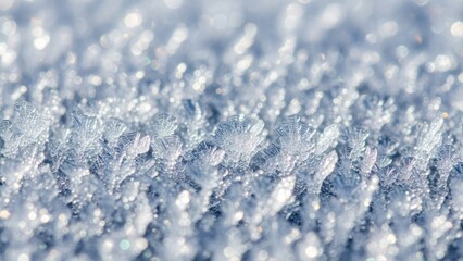 Obraz premium Close up of frost crystals textured surface displaying fine detail and sparkle
