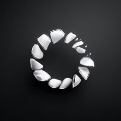 Broken Silver Circle on Black Background