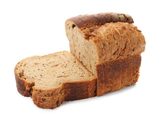 Slices of toast bread isolated on white