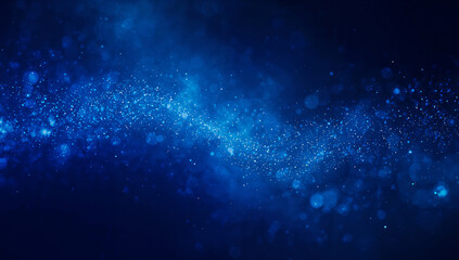宇宙空間のようなダークブルーに輝く星のような粒子をちりばめた背景.生成AI