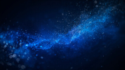 深いネイビーと細かな光の粒子で構成された高級感のある抽象的な背景.生成AI