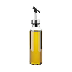 Slim oil dispenser bottle isolated on transparent background for modern kitchen concepts
