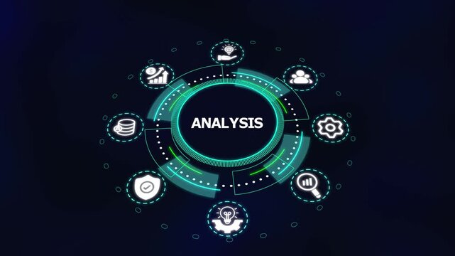 Analytics and Intelligent Insights Concept. Futuristic Dashboard Visualizing Business Metrics, Data Patterns, Predictive Models, and Smart Decision Support Systems.