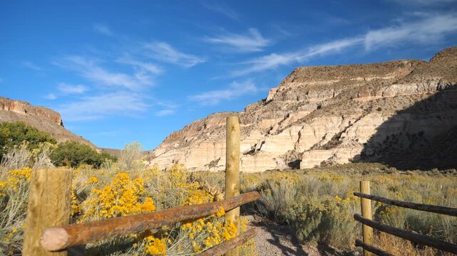 Dramatic mountain landscape at Kershaw-Ryan State Park in Lincoln County near Caliente, Nevada