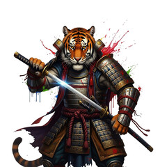 Tiger knight with sword