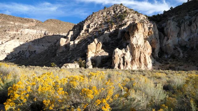 Dramatic mountain landscape at Kershaw-Ryan State Park in Lincoln County near Caliente, Nevada