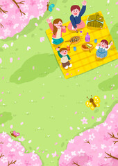 봄 나들이 가족 벚꽃구경 소풍 