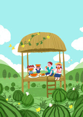 여름방학 휴가 오두막 시골 체험