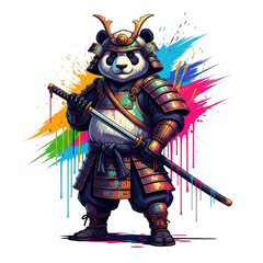 panda bear with a sword