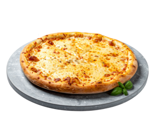Minimal Artisan Cheese Pizza with Lifestyle Table Elements PNG