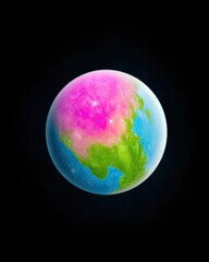 Colorful Planet Earth in Space - Abstract Concept