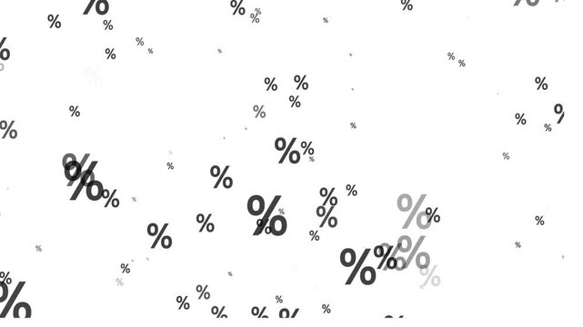 Black and Gray Percentage Symbols Falling Against a White Background discount sale