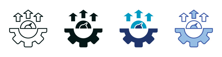 Efficiency Icon Set Consisting of Multiple Styles Vector Illustration