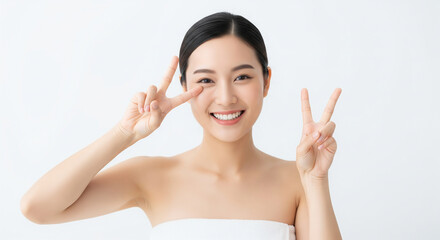 Portrait of an asian female with perfect skin