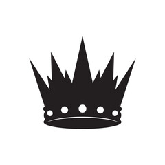 Stylized black crown silhouette with white jewels