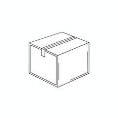 Simple Line Drawing of a Closed Box