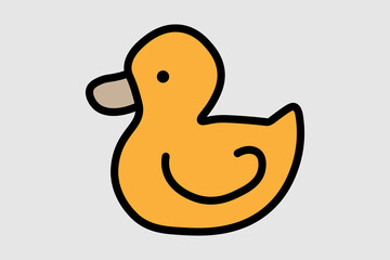 This is a simple, side-profile illustration of a classic rubber duck toy.