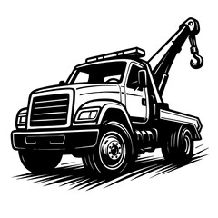 industrial tow truck with extended boom arm