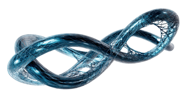 Abstract infinity connection form creating data flow and network concept on transparent background - Powered by Adobe