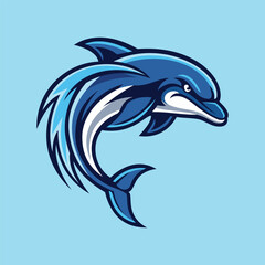 dolphin mascot logo design vector template


