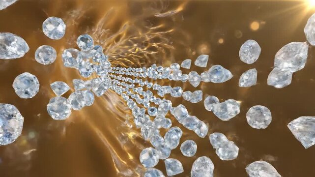 Flowing Insulin Stream River of Diamond Crystals