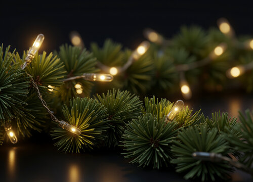 guirnalda, navida, &aacute;rbol, decoraciones, vacaciones, abeto, languidecer, sucursal, de invierno, celebraciones, adorno, verde, bailes, nuevas, a&ntilde;o, conos, dorada, naturaleza, regalo, ciclos, aislada