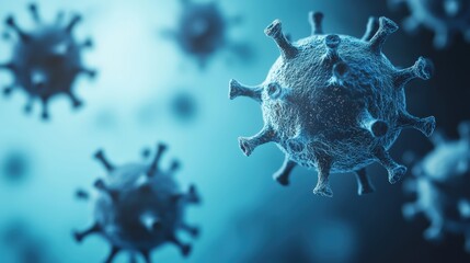 Virus cells with microscopic view, representing a global pandemic and the need for medical research and health