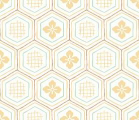 Vintage abstract vector seamless pattern, traditional Japanese geometric design.