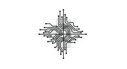 Abstract digital circuit board pattern symbolizing technology and connectivity