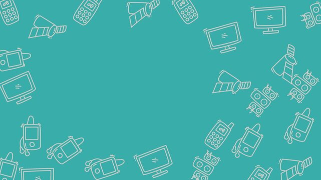 Abstract Technology Background with Digital Devices and Gadgets.