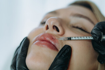 Precision Lip Enhancement: Professional Injectable Treatment in Progress