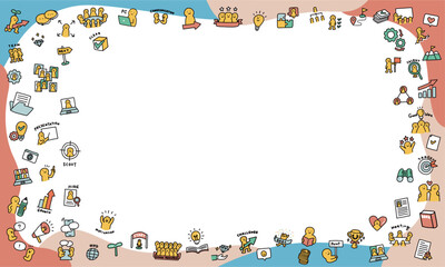 人材・HR・採用・就職・転職・キャリア　イラストフレーム