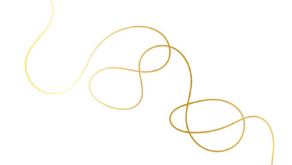 Sleek gold stroke, subtle golden ribbon isolated on white background. Minimalist luxurious design features smooth curves and gradient effects fine golden strokes. vector illustration