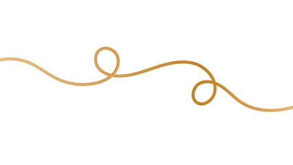 Sleek gold stroke, subtle golden ribbon isolated on white background. Minimalist luxurious design features smooth curves and gradient effects fine golden strokes. vector illustration