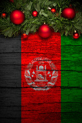 christmas decoration on wooden background from afghanistan