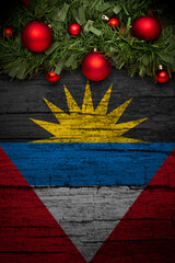 christmas decoration on wooden background from antiqua